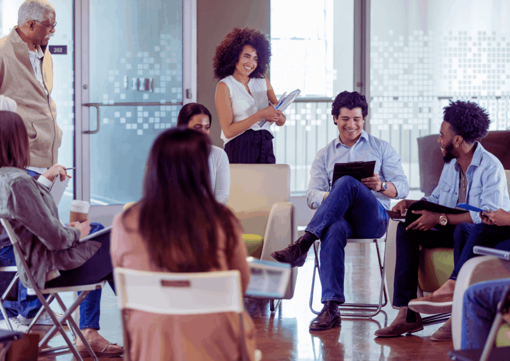 Engaged HOA Board Members in Discussion HOA Board Member